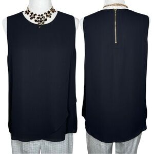 Chico’s Blouse Sleeveless Classic Layer Jade Tank Top Black Small S 570149699